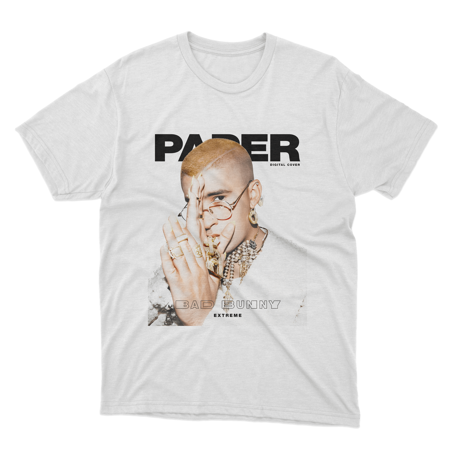 Polera Bad Bunny Portada Paper